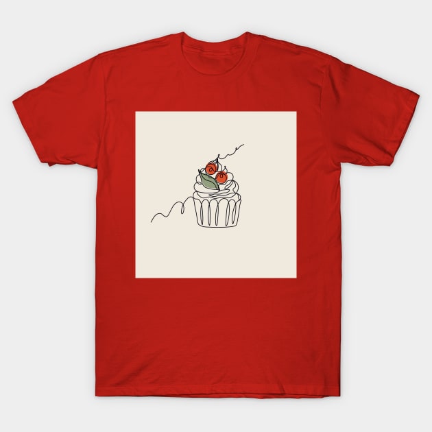 Line art style cupcake T-Shirt by DanielK